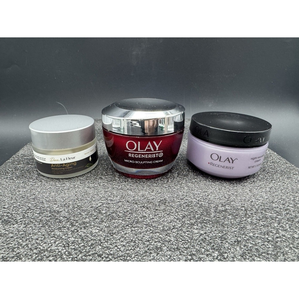 Olay Regenerist Micro-Sculpting Night Recovery Cream + Derma La Fleur Lot 3 NEW